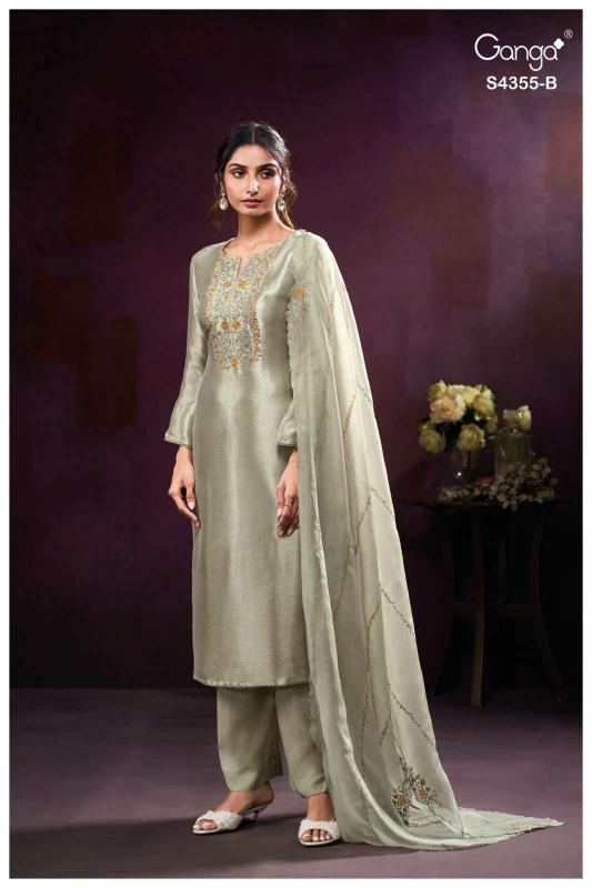 Ganga olesha  4355 wholesale kurti dress material